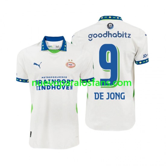 Camiseta de Fútbol PSV Eindhoven DE JONG 9 Hombre Tercera 2024-2025 Manga Corta