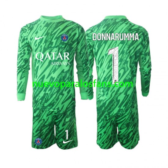 Camiseta de Fútbol Paris Saint-Germain Gianluigi Donnarumma 1 Portero Niño Exterior 2024-2025 Manga Larga