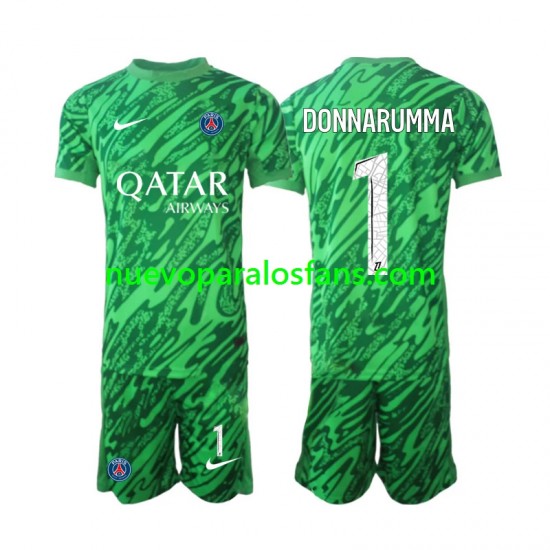 Camiseta de Fútbol Paris Saint-Germain Gianluigi Donnarumma 1 Portero Niño Exterior 2024-2025 Manga Corta