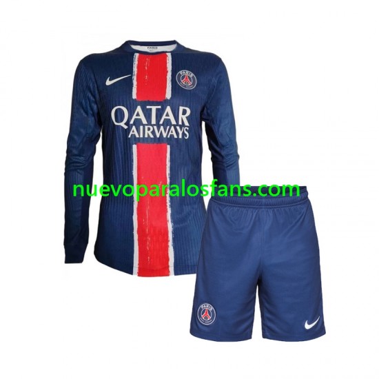 Camiseta de Fútbol Paris Saint-Germain Niño Casa 2024-2025 Manga Larga