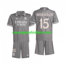 Camiseta de Fútbol Real Madrid Arda Guler 15 Niño Tercera 2024-2025 Manga Corta