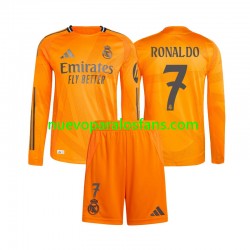 Camiseta de Fútbol Real Madrid Cristiano Ronaldo 7 Niño Exterior 2024-2025 Manga Larga