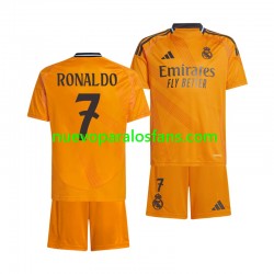 Camiseta de Fútbol Real Madrid Cristiano Ronaldo 7 Niño Exterior 2024-2025 Manga Corta