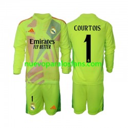 Camiseta de Fútbol Real Madrid COURTOIS 1 Portero Niño Cuarto 2024-2025 Manga Larga
