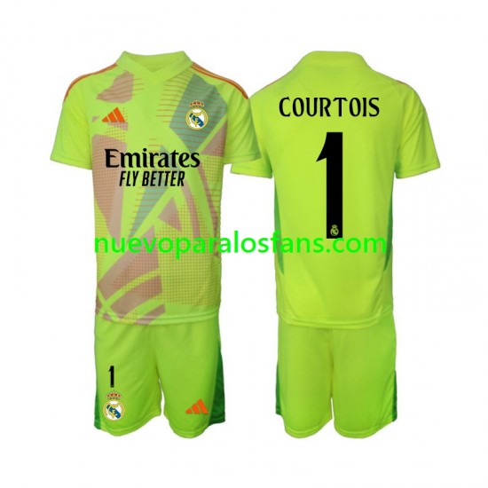 Camiseta de Fútbol Real Madrid COURTOIS 1 Portero Niño Cuarto 2024-2025 Manga Corta