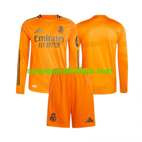 Camiseta de Fútbol Real Madrid Niño Exterior 2024-2025 Manga Larga