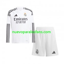 Camiseta de Fútbol Real Madrid Niño Casa 2024-2025 Manga Larga