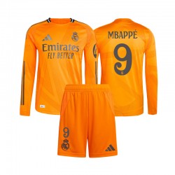 Camiseta de Fútbol Real Madrid Mbappé 9 Niño Exterior 2024-2025 Manga Larga