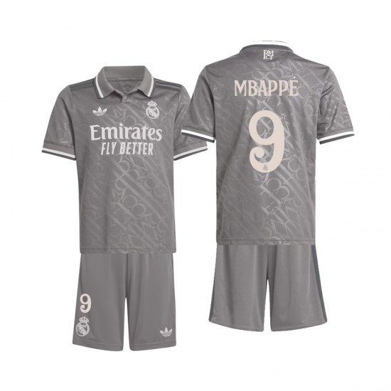 Camiseta de Fútbol Real Madrid Mbappé 9 Niño Tercera 2024-2025 Manga Corta