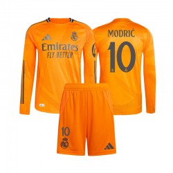 Camiseta de Fútbol Real Madrid Modrić 10 Niño Exterior 2024-2025 Manga Larga
