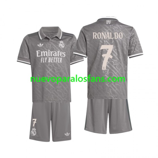 Camiseta de Fútbol Real Madrid Ronaldo 7 Niño Tercera 2024-2025 Manga Corta