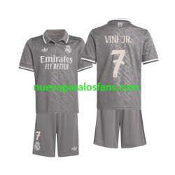 Camiseta de Fútbol Real Madrid Vini JR. 7 Niño Tercera 2024-2025 Manga Corta