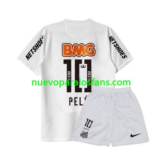 Camiseta de Fútbol Santos PELE 10 -2012 Retro Niño Casa 2011 Manga Corta
