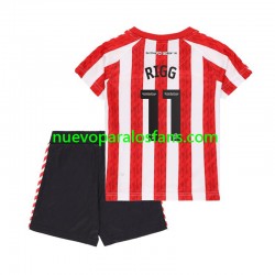 Camiseta de Fútbol Sunderland Chris Rigg 11 Niño Casa 2024-2025 Manga Corta