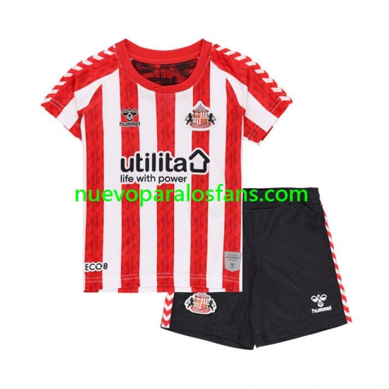 Camiseta de Fútbol Sunderland Niño Casa 2024-2025 Manga Corta