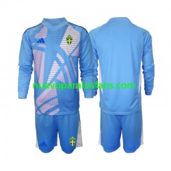 Camiseta de Fútbol Suecia Portero Niño Exterior 2024 Manga Larga