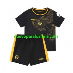 Camiseta de Fútbol Wolverhampton Wanderers Niño Exterior 2024-2025 Manga Corta