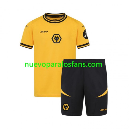 Camiseta de Fútbol Wolverhampton Wanderers Niño Casa 2024-2025 Manga Corta