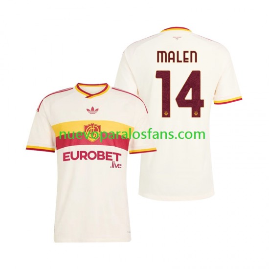 Camiseta de Fútbol AS Roma Donyell Malen 14 Hombre Exterior 2026-2027 Manga Corta
