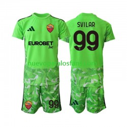 Camiseta de Fútbol AS Roma Mile Svilar 99 Portero Niño Casa 2026-2027 Manga Corta