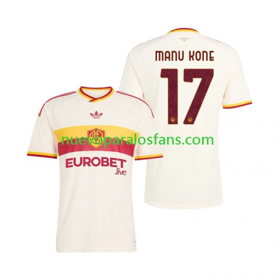 Camiseta de Fútbol AS Roma Manu Kone 17 Hombre Exterior 2026-2027 Manga Corta