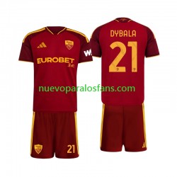Camiseta de Fútbol AS Roma Paulo Dybala 21 Niño Casa 2026-2027 Manga Corta