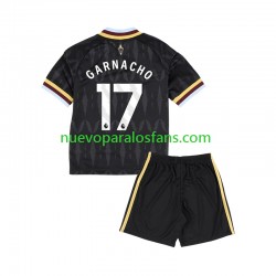 Camiseta de Fútbol Aston Villa Alejandro Garnacho 17 Niño Exterior 2026-2027 Manga Corta