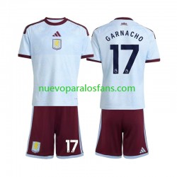 Camiseta de Fútbol Aston Villa Alejandro Garnacho 17 Niño Tercera 2026-2027 Manga Corta
