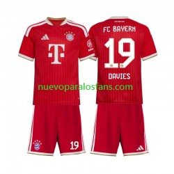 Camiseta de Fútbol Bayern de Múnich Alphonso Davies 19 Niño Casa 2026-2027 Manga Corta