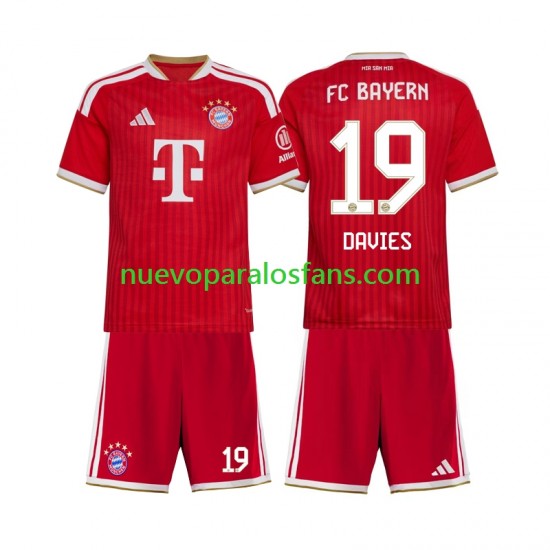 Camiseta de Fútbol Bayern de Múnich Alphonso Davies 19 Niño Casa 2026-2027 Manga Corta
