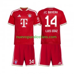Camiseta de Fútbol Bayern de Múnich Luis Diaz 14 Niño Casa 2026-2027 Manga Corta