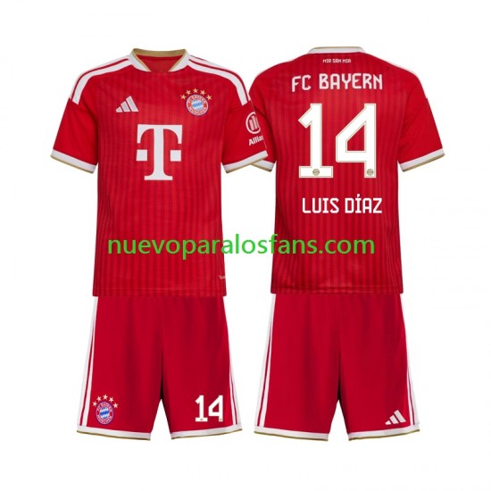 Camiseta de Fútbol Bayern de Múnich Luis Diaz 14 Niño Casa 2026-2027 Manga Corta