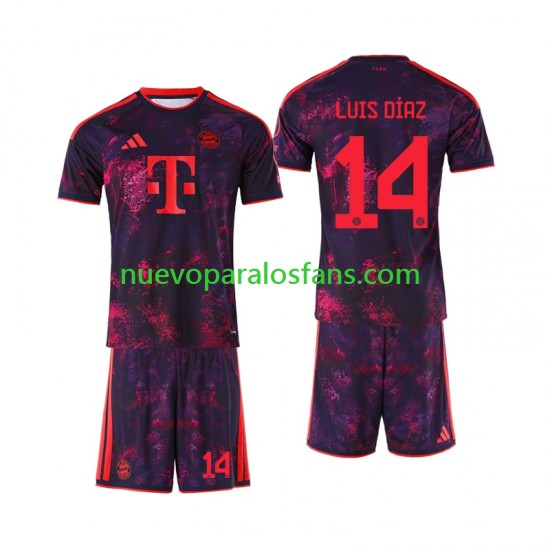 Camiseta de Fútbol Bayern de Múnich Luis Diaz 14 Niño Tercera 2026-2027 Manga Corta