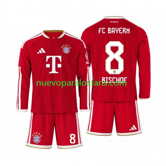 Camiseta de Fútbol Bayern de Múnich Tom Bischof 8 Niño Casa 2026-2027 Manga Larga