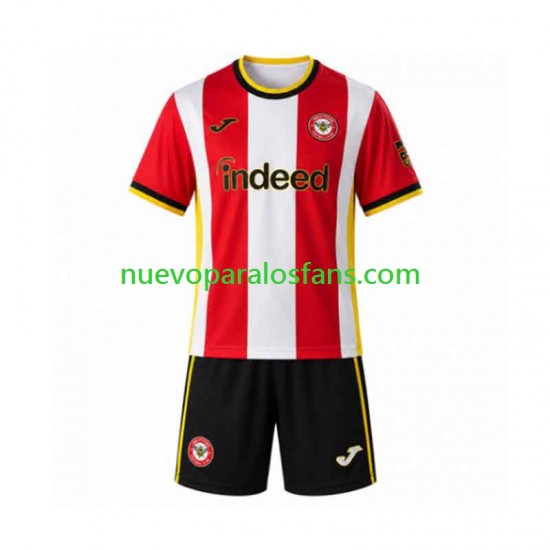 Camiseta de Fútbol Brentford Niño Casa 2026-2027 Manga Corta