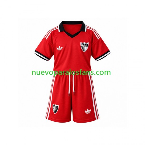 Camiseta de Fútbol Sevilla FC Retro Niño Casa 2026-2027 Manga Corta