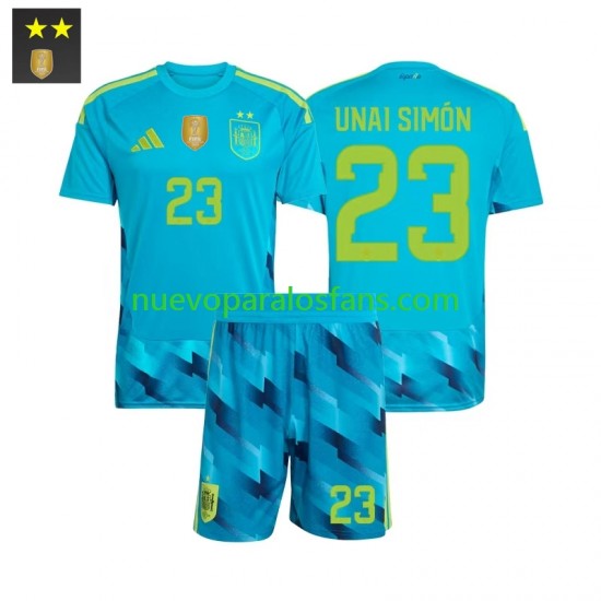 Camiseta de Fútbol España Unai Simon 23 Portero Niño Casa 2026-2027 Manga Corta
