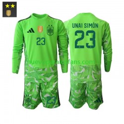 Camiseta de Fútbol España Unai Simon 23 Portero Niño Tercera 2026-2027 Manga Larga