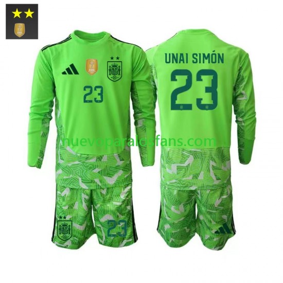 Camiseta de Fútbol España Unai Simon 23 Portero Niño Tercera 2026-2027 Manga Larga
