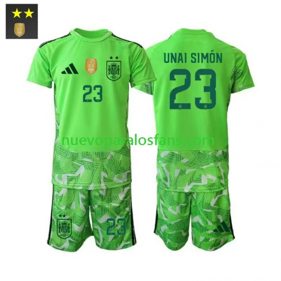 Camiseta de Fútbol España Unai Simon 23 Portero Niño Tercera 2026-2027 Manga Corta