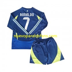 Camiseta de Fútbol Al Nassr Cristiano Ronaldo 7 Niño Exterior 2024-2025 Manga Larga