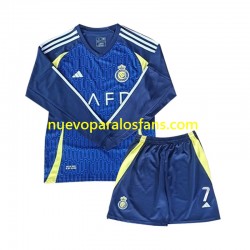 Camiseta de Fútbol Al Nassr Cristiano Ronaldo 7 Niño Exterior 2024-2025 Manga Larga
