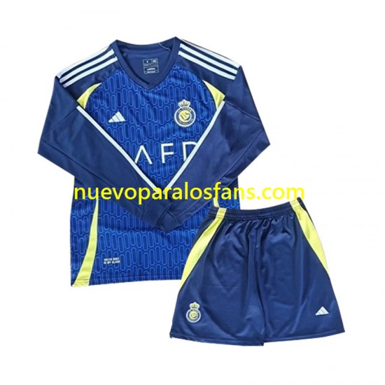 Camiseta de Fútbol Al Nassr Niño Exterior 2024-2025 Manga Larga