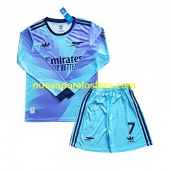 Camiseta de Fútbol Arsenal Saka 7 Niño Tercera 2024-2025 Manga Larga