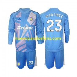 Camiseta de Fútbol Aston Villa Emiliano Martinez 23 Portero Niño Tercera 2024-2025 Manga Larga