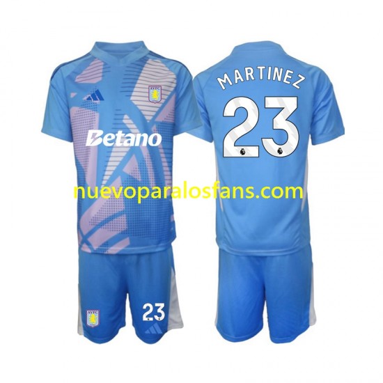 Camiseta de Fútbol Aston Villa Emiliano Martinez 23 Portero Niño Tercera 2024-2025 Manga Corta