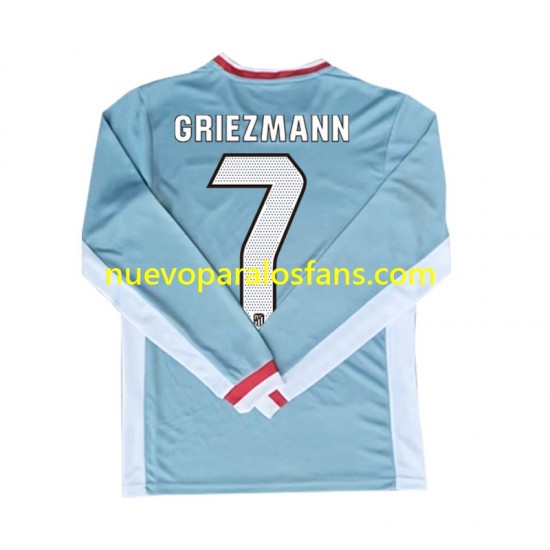 Camiseta de Fútbol Atlético Madrid Antoine Griezmann 7 Hombre Exterior 2024-2025 Manga Larga