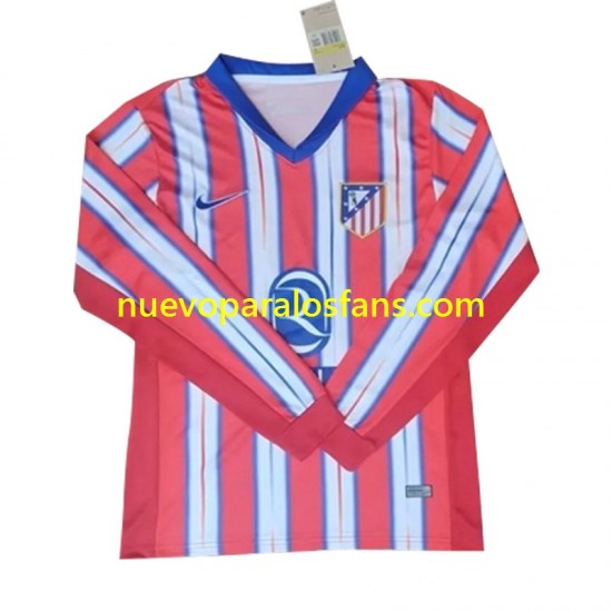 Camiseta de Fútbol Atlético Madrid Hombre Casa 2024-2025 Manga Larga