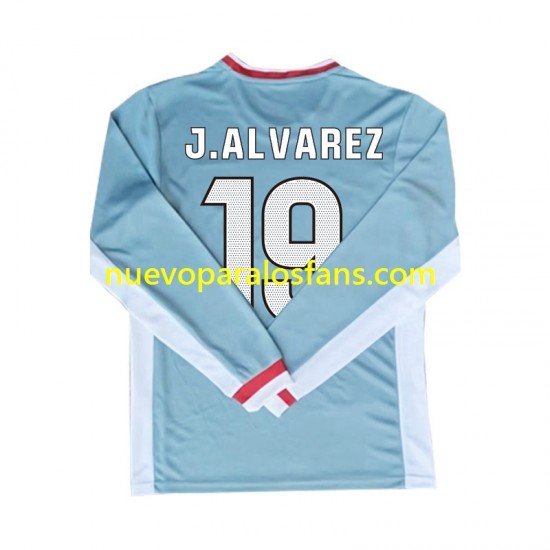 Camiseta de Fútbol Atlético Madrid Julian Alvarez 19 Hombre Exterior 2024-2025 Manga Larga