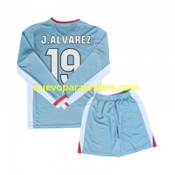 Camiseta de Fútbol Atlético Madrid Julian Alvarez 19 Niño Exterior 2024-2025 Manga Larga